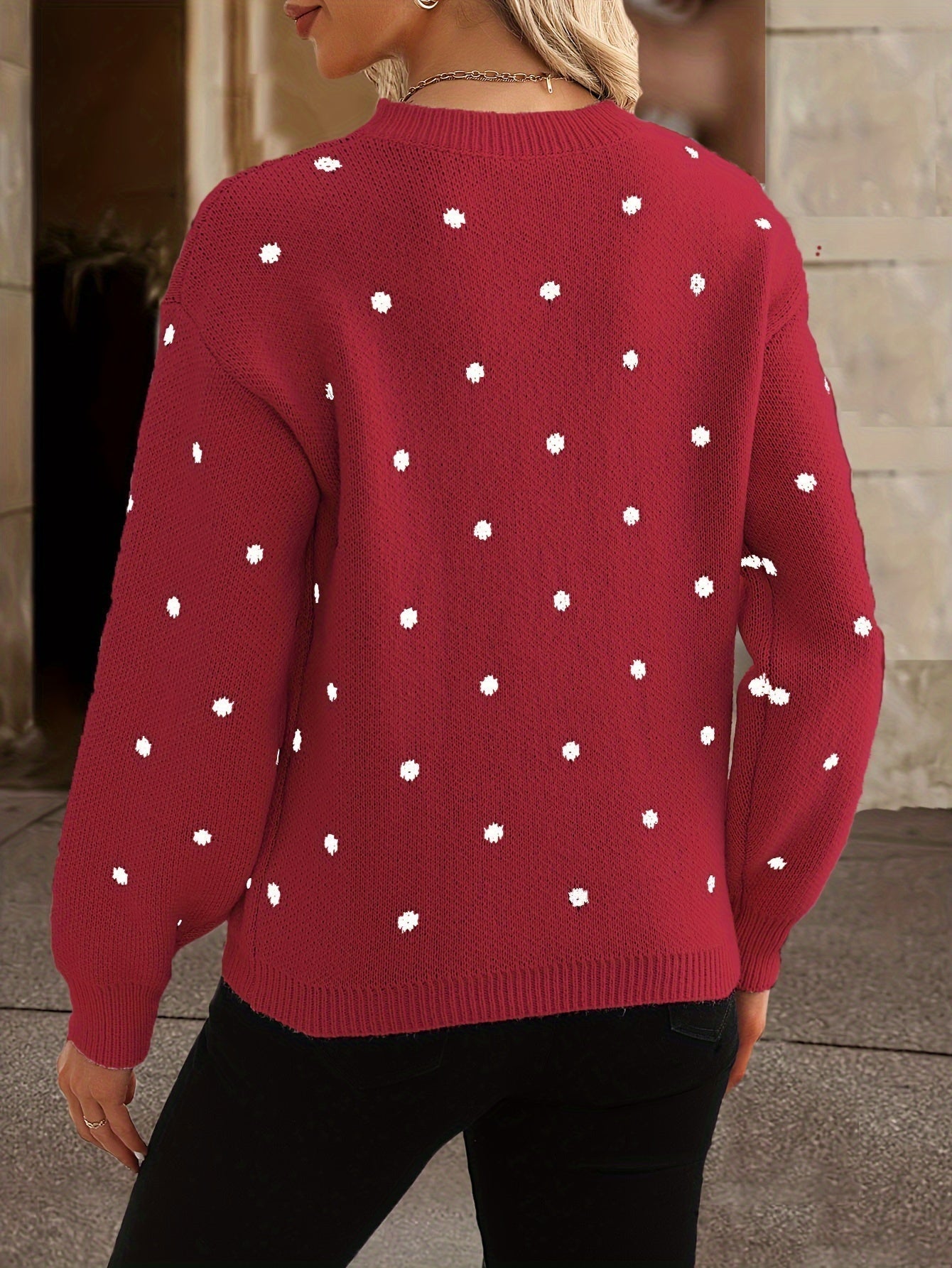 Pull à Motifs Discrets en Maille Femme