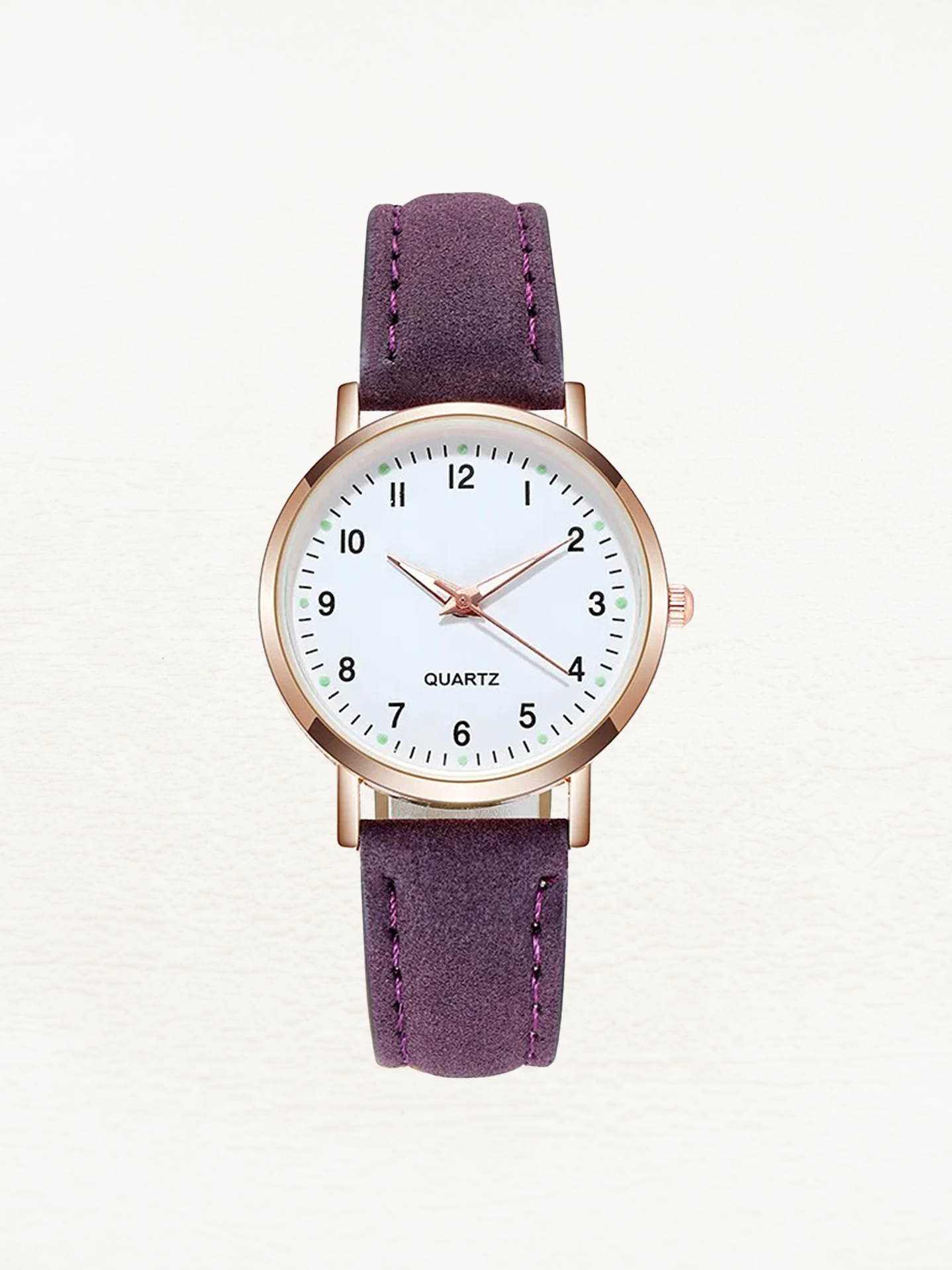 Women's quartz watch showcasing the round dial