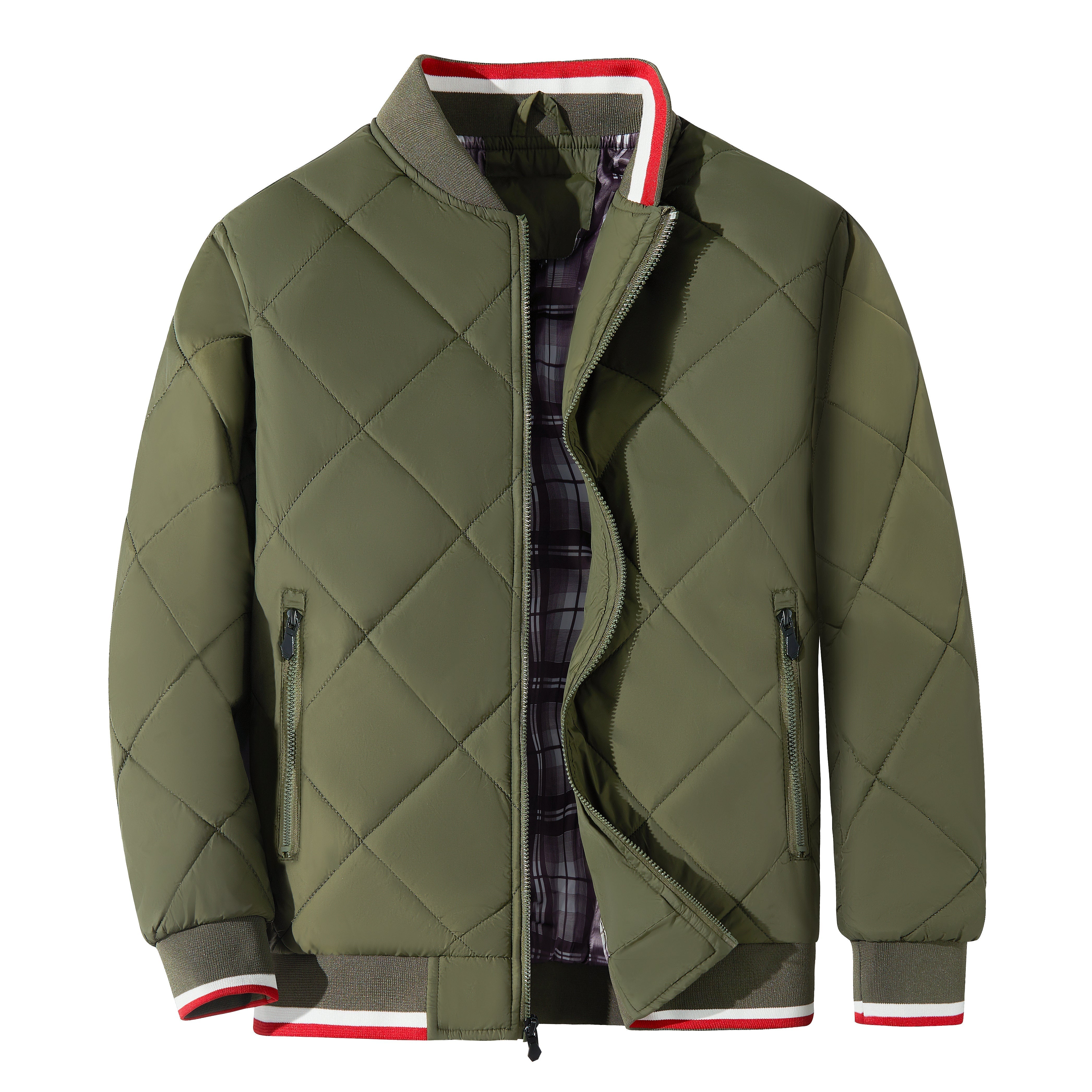 Insulated jacket with zip fastening and relaxed fit for men
