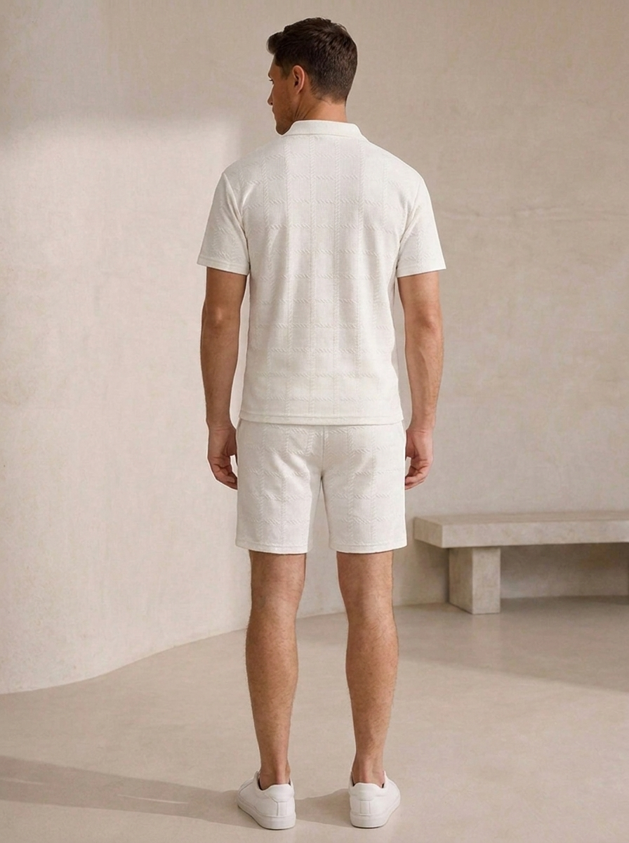 Polo shirt and shorts for holiday styling