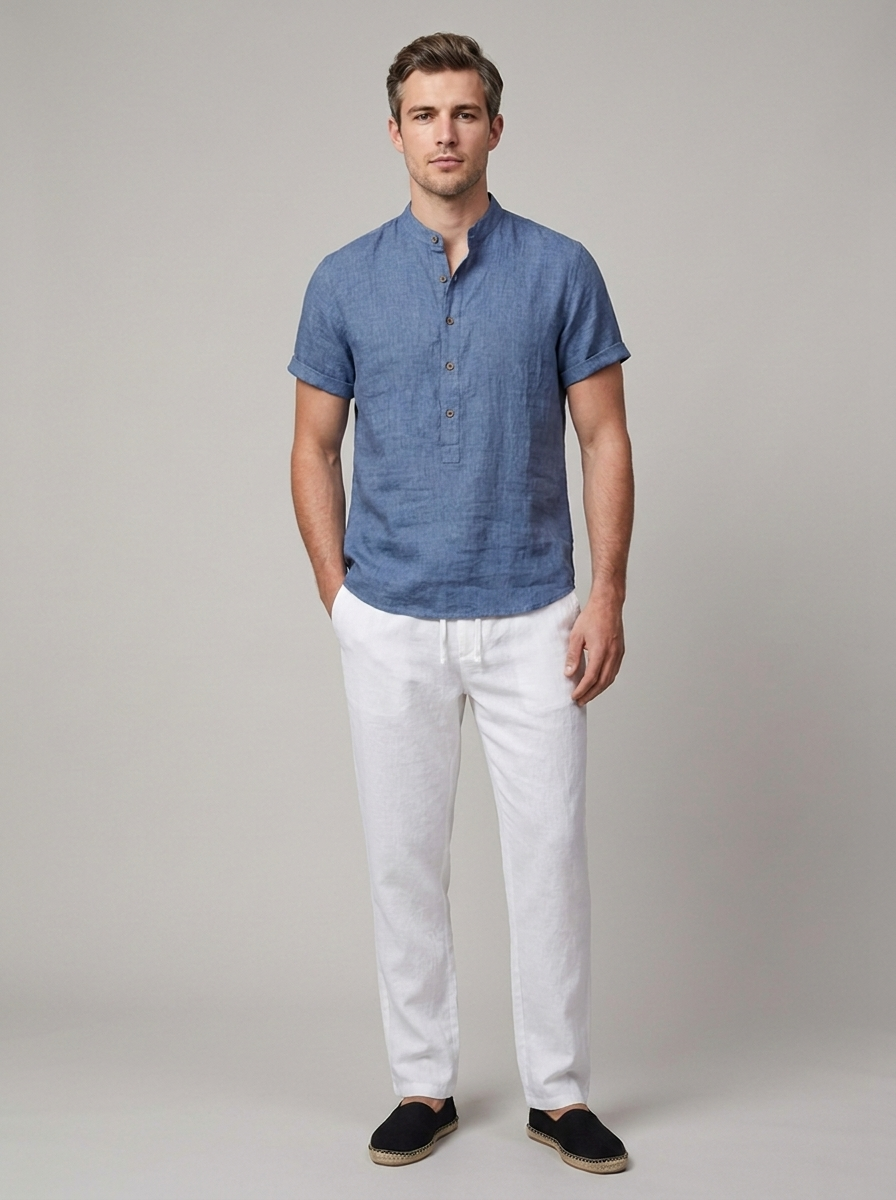 Linen cotton two piece set with a relaxed silhouette
