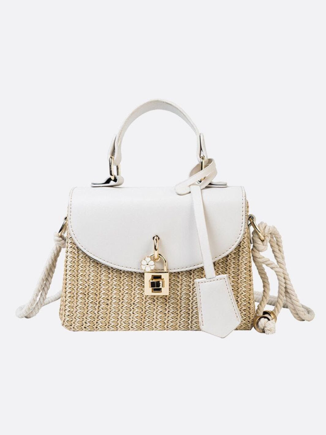 Sac à Main en Paille avec Bandoulière Femme