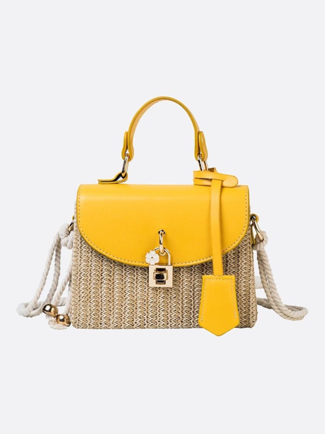 Sac à Main en Paille avec Bandoulière Femme