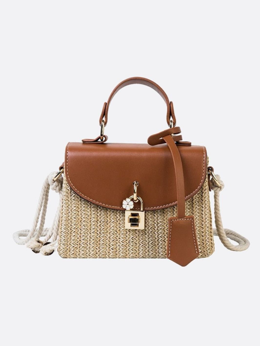 Sac à Main en Paille avec Bandoulière Femme