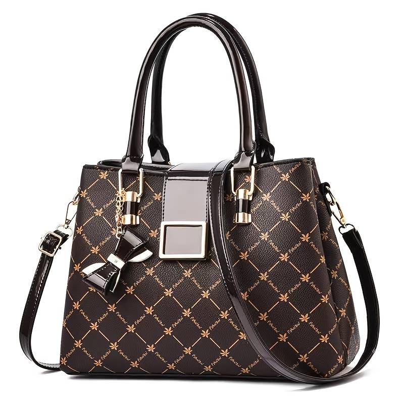 Sac Structuré à Motif Géométrique Femme