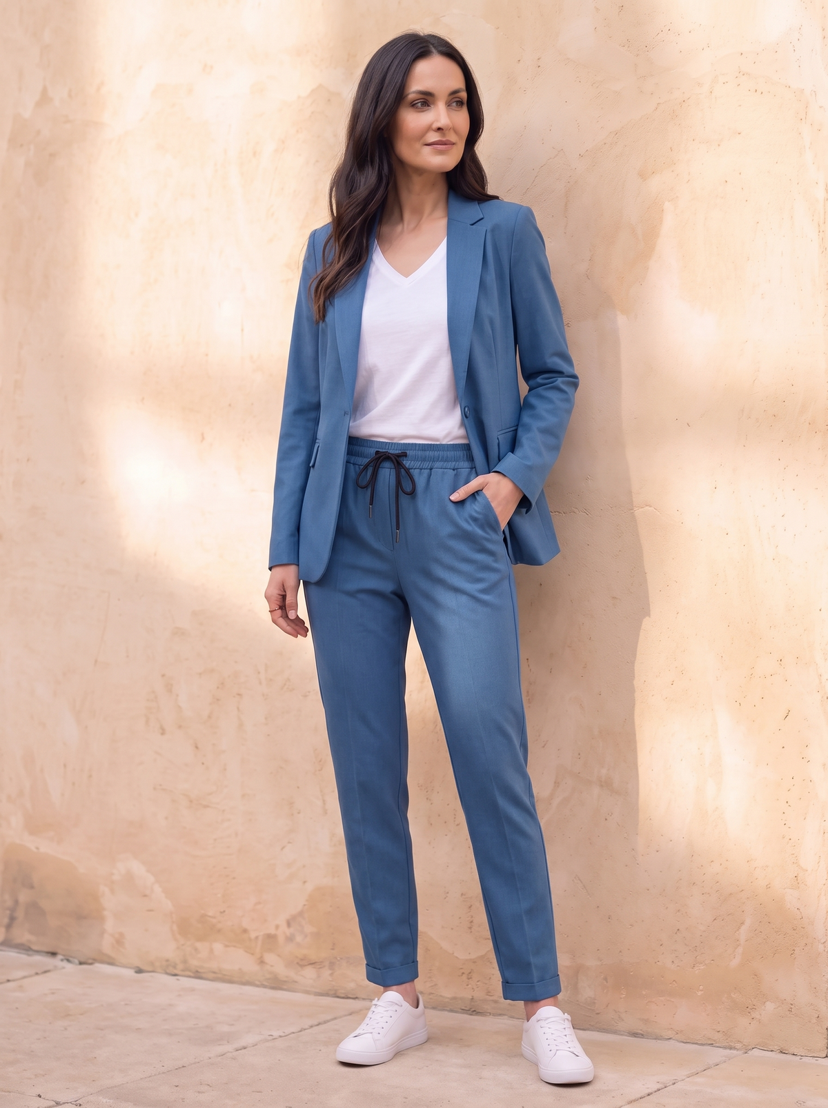 Women's woven blazer set