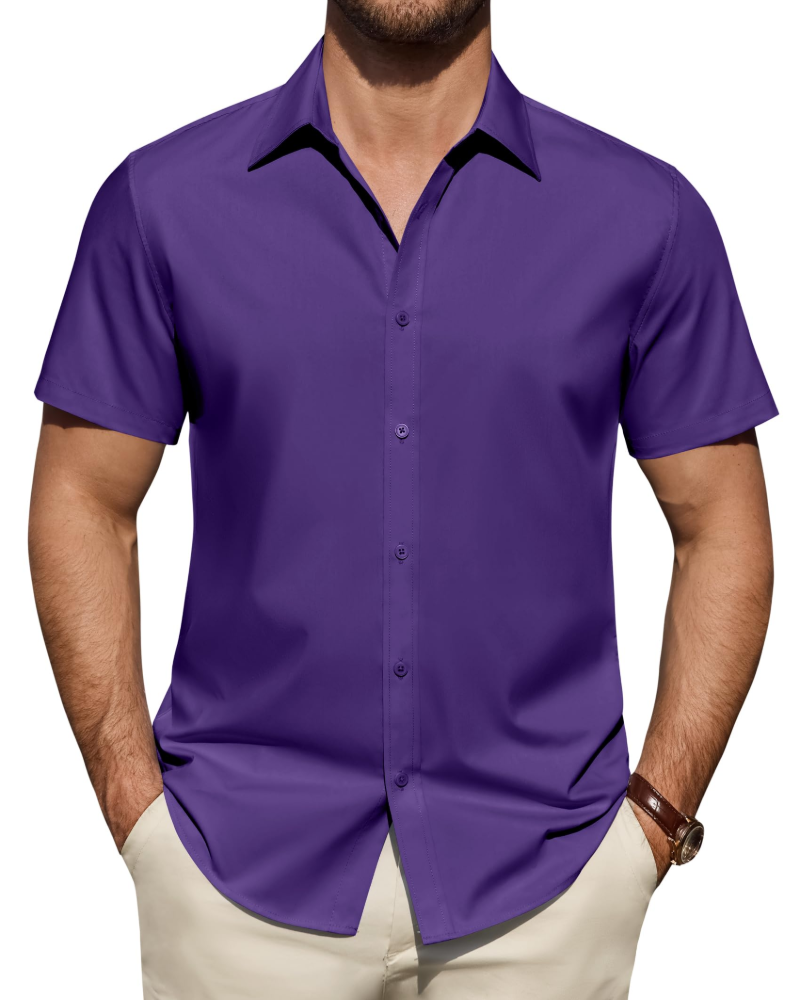 Men's office shirt with a classic button fastening