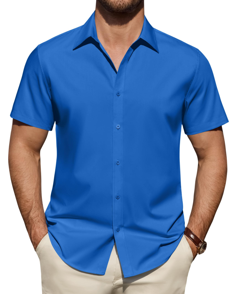 Regular fit polyester shirt suitable for office and business occasions