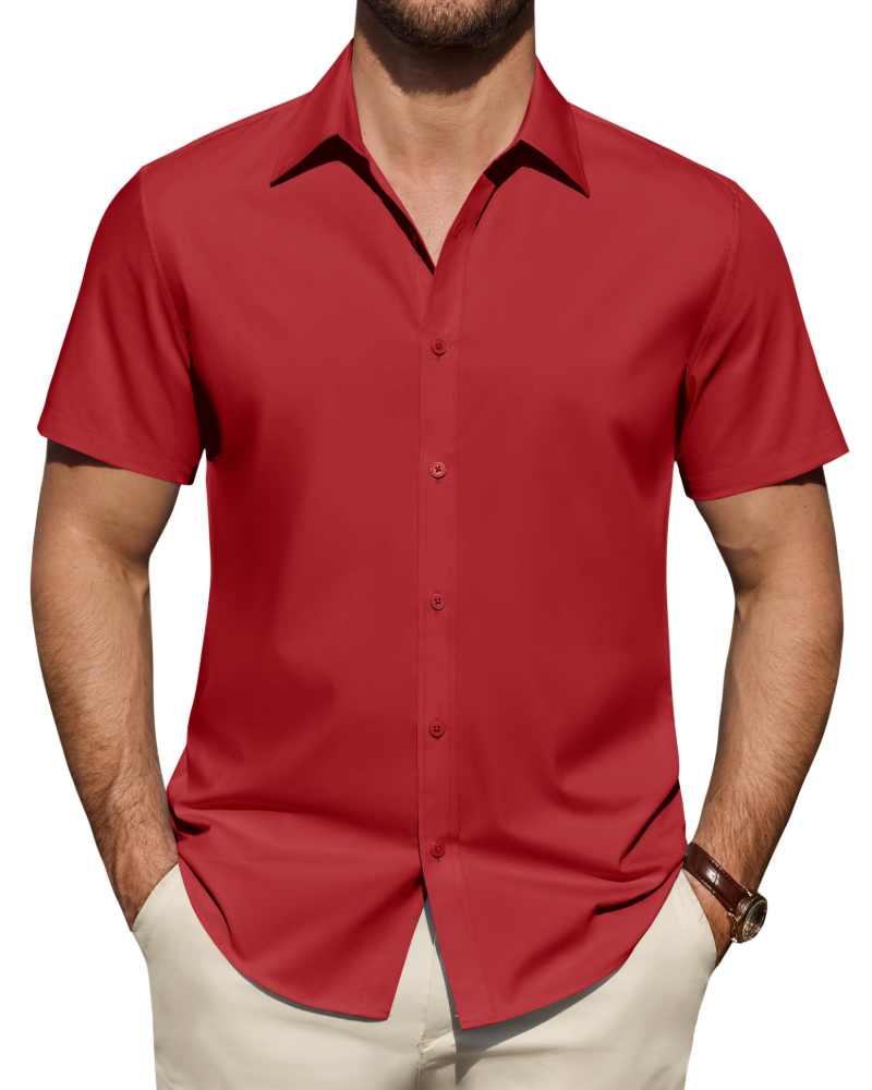 Regular fit polyester shirt suitable for office and business occasions