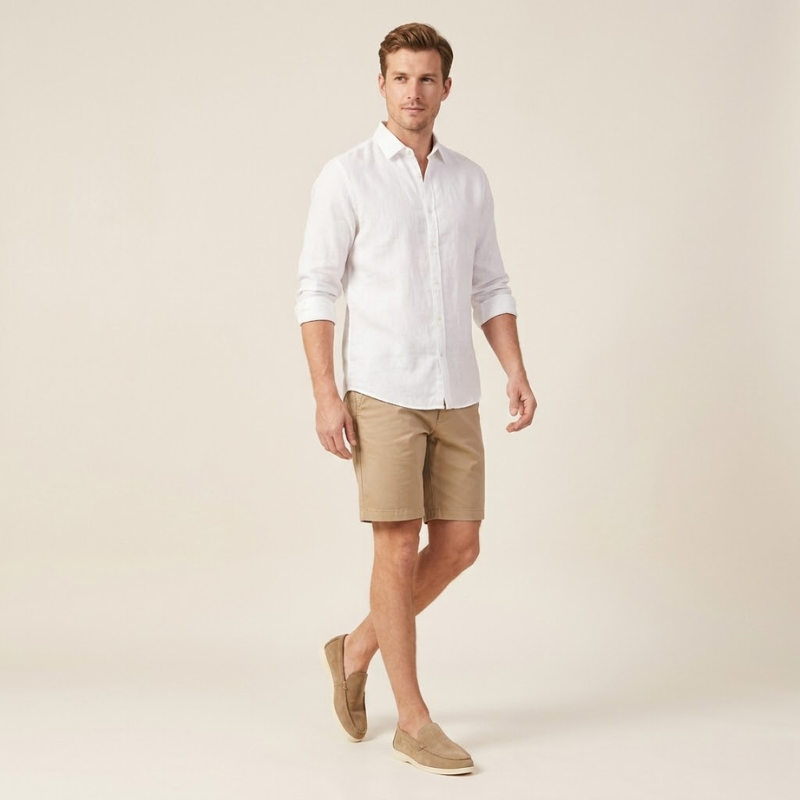 Men's suede-effect loafers showcasing the front design