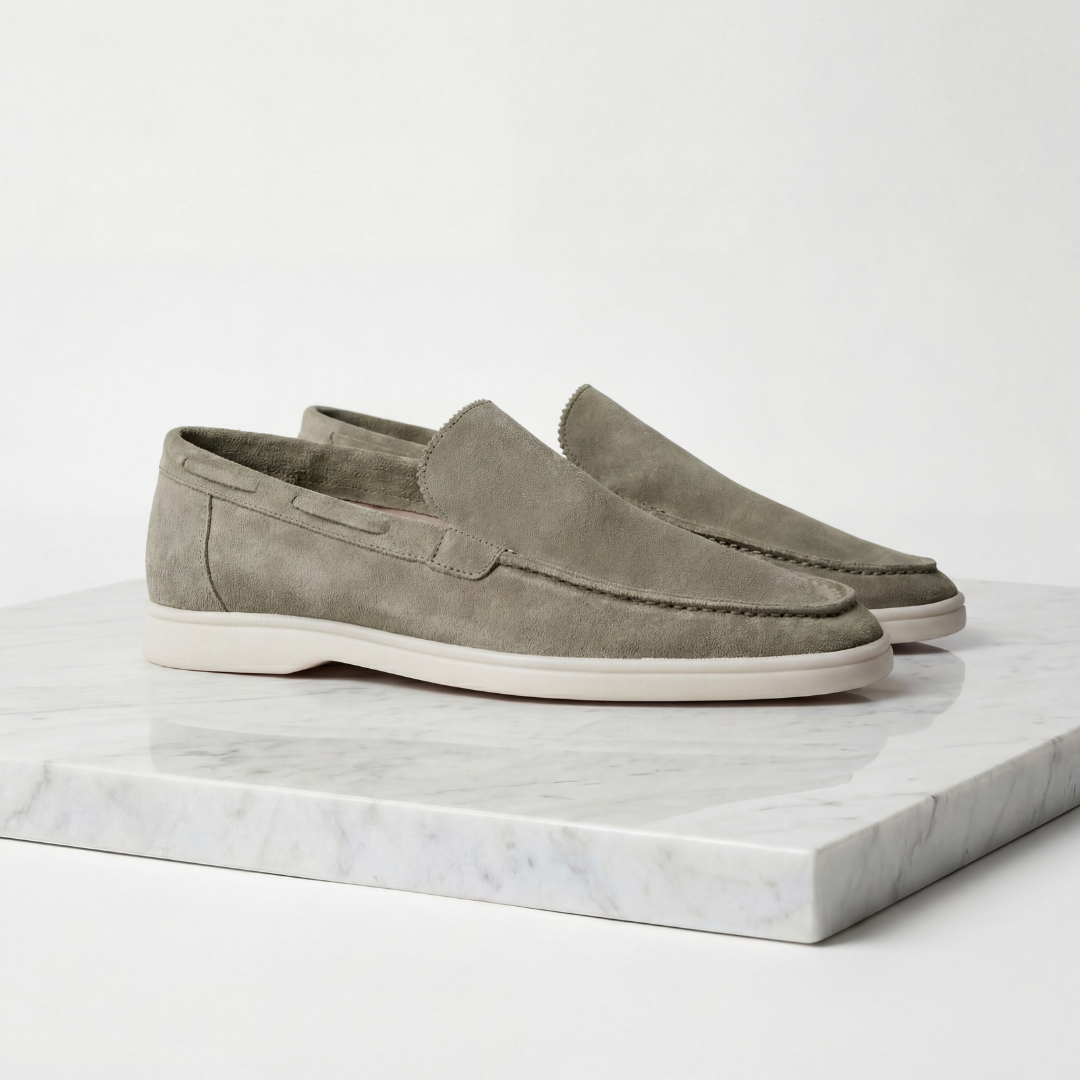 Comfortable suede look loafers for daily wear
