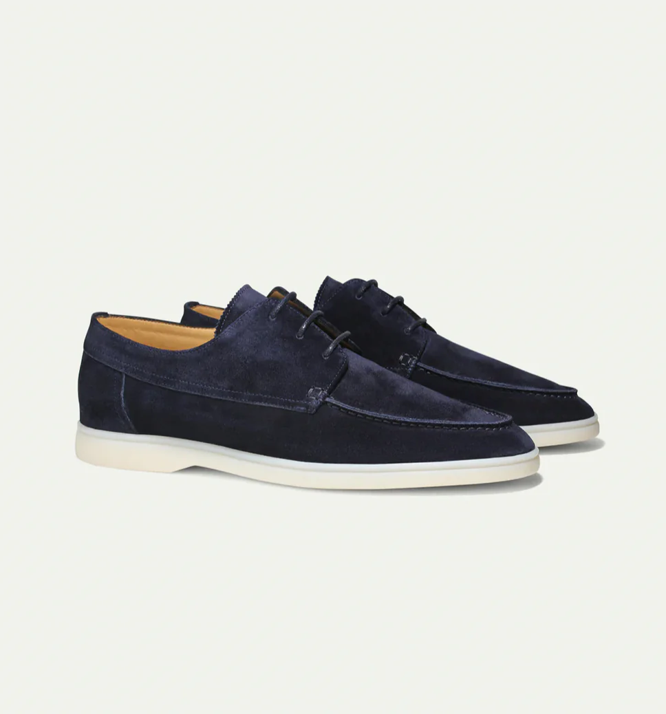 Suede loafers with padded collar for ankle comfort

