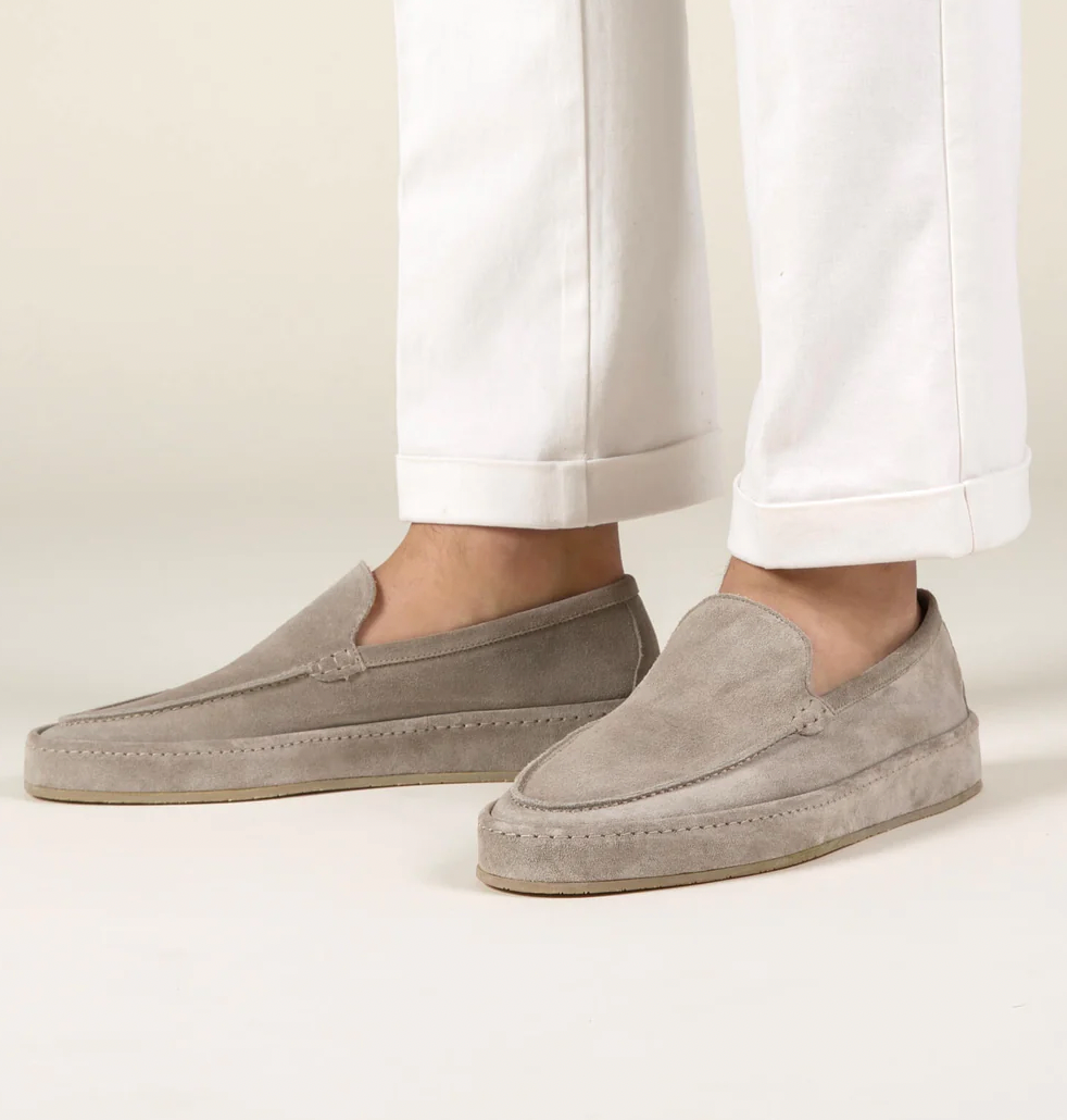 Suede slip-on with side elastic panel standard fit men
