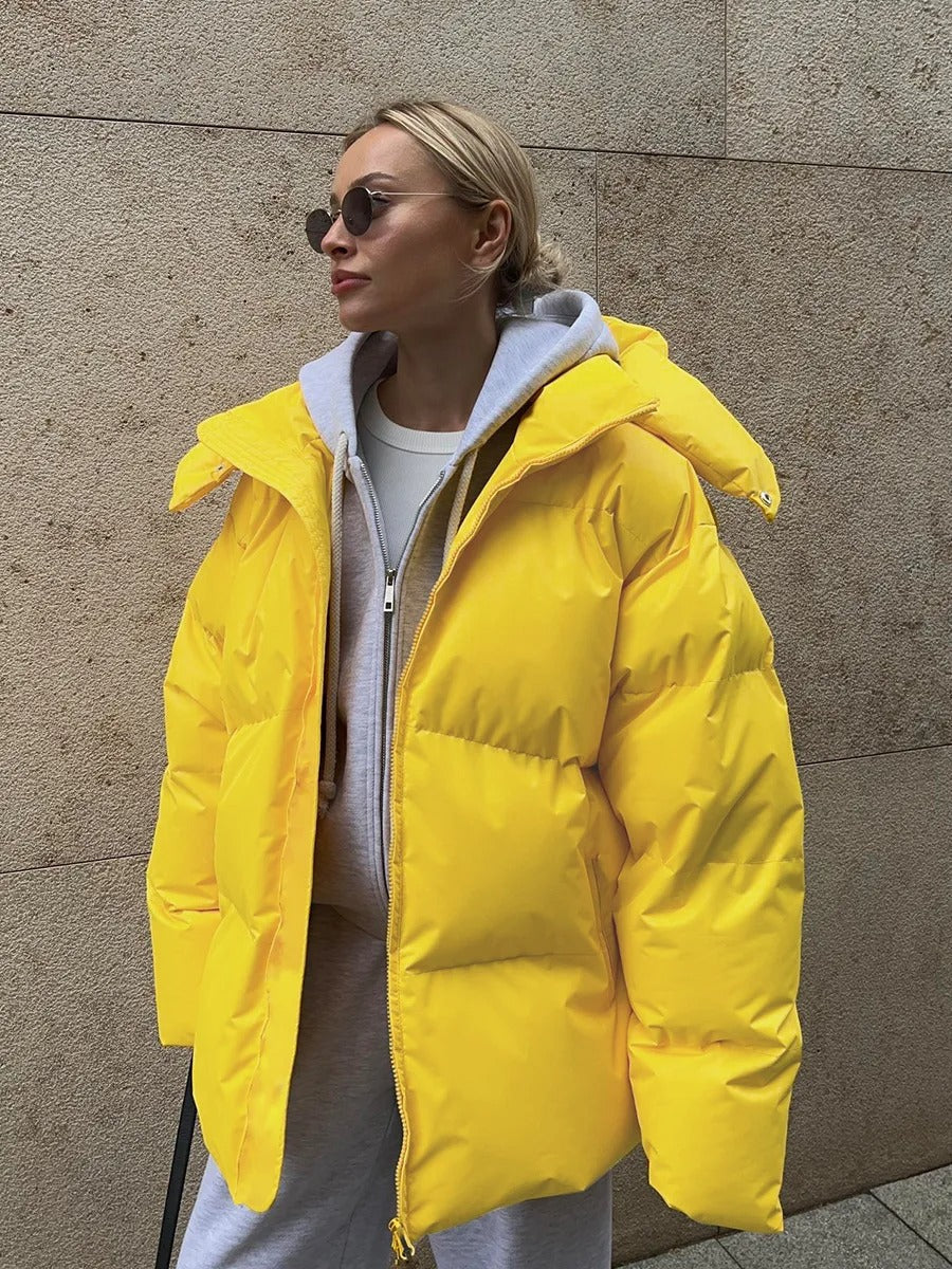 Sweat à Capuche Court Matelassé pour Femme