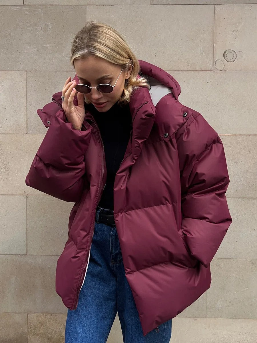 Sweat à Capuche Court Matelassé pour Femme