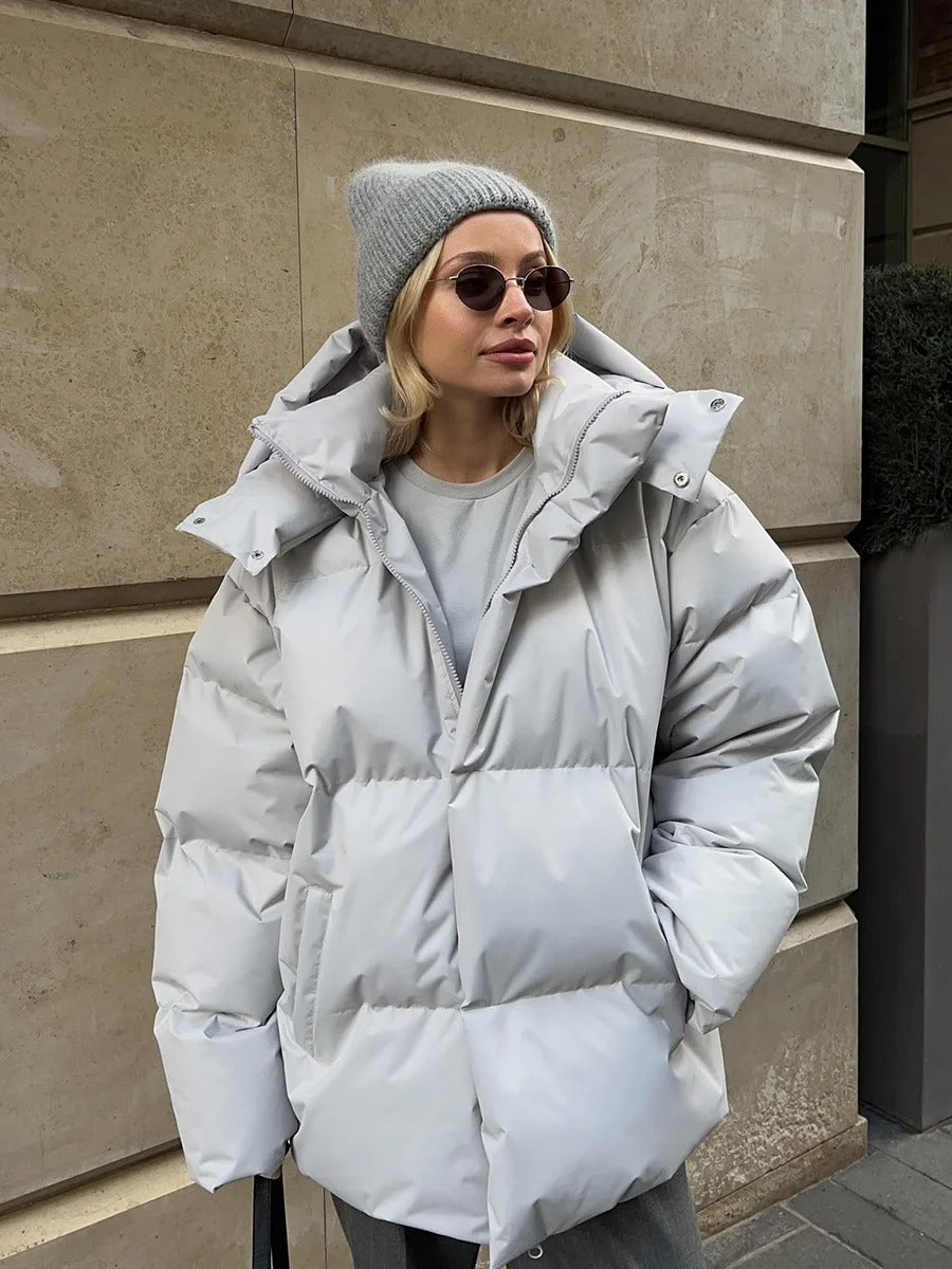 Sweat à Capuche Court Matelassé pour Femme