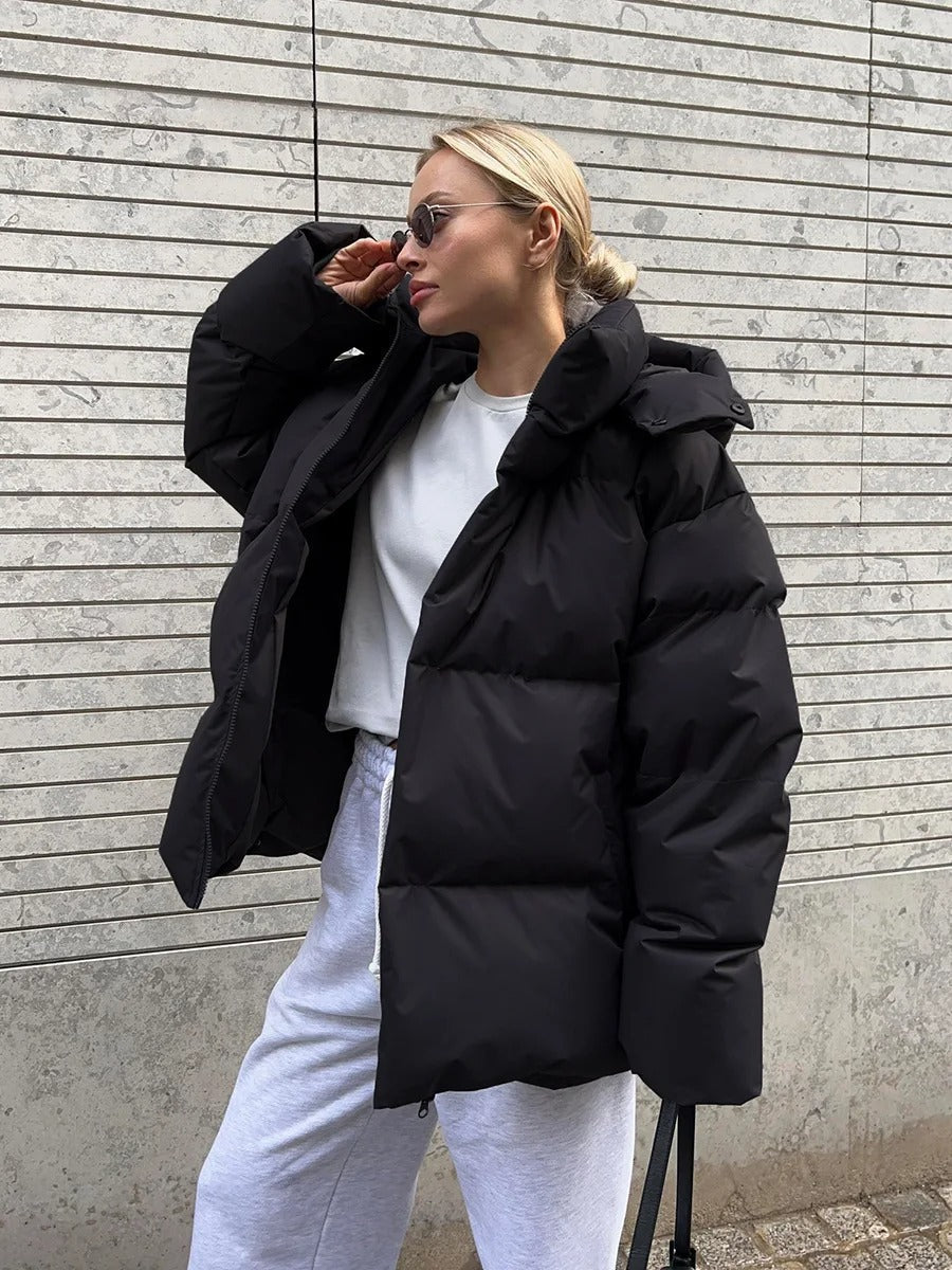 Sweat à Capuche Court Matelassé pour Femme