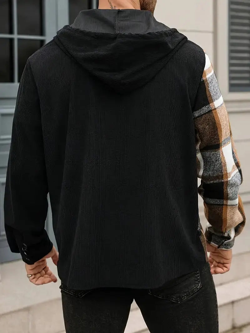 relaxed fit cotton shirt showing button closure detail