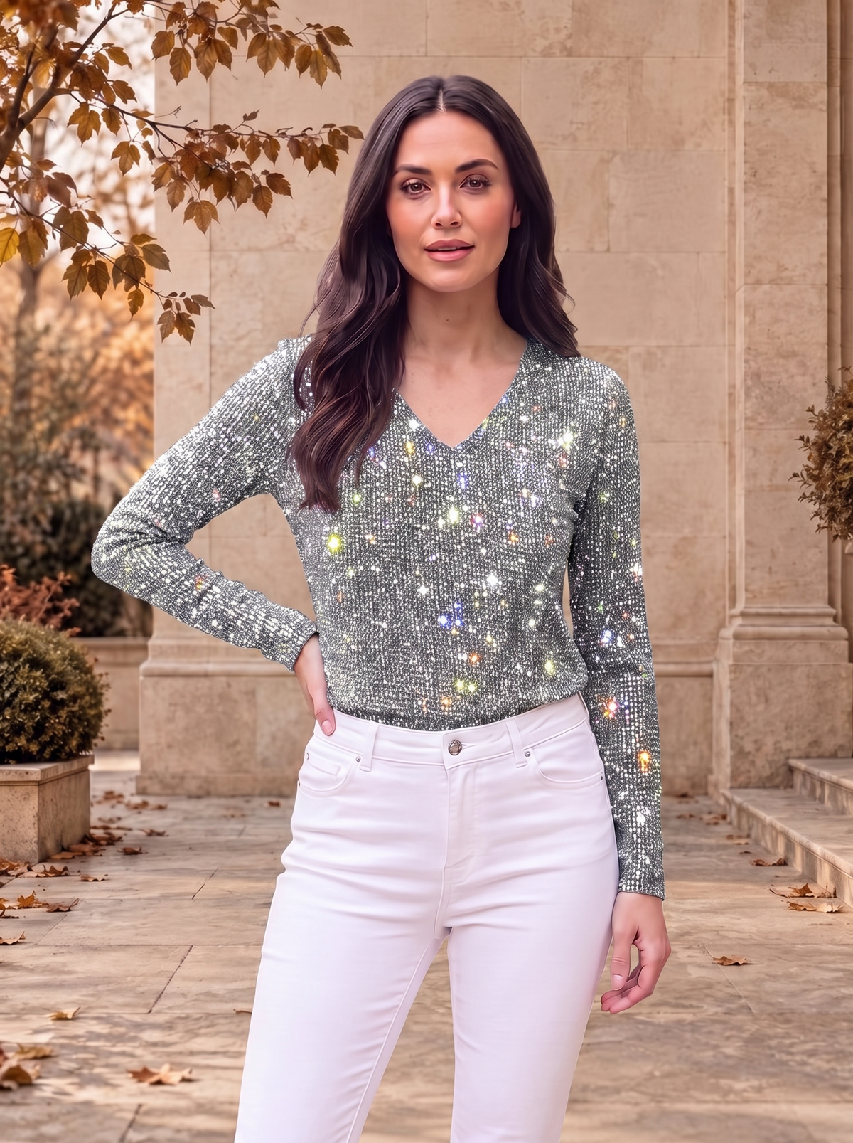 Knit Top Festive Sweater Regular Women