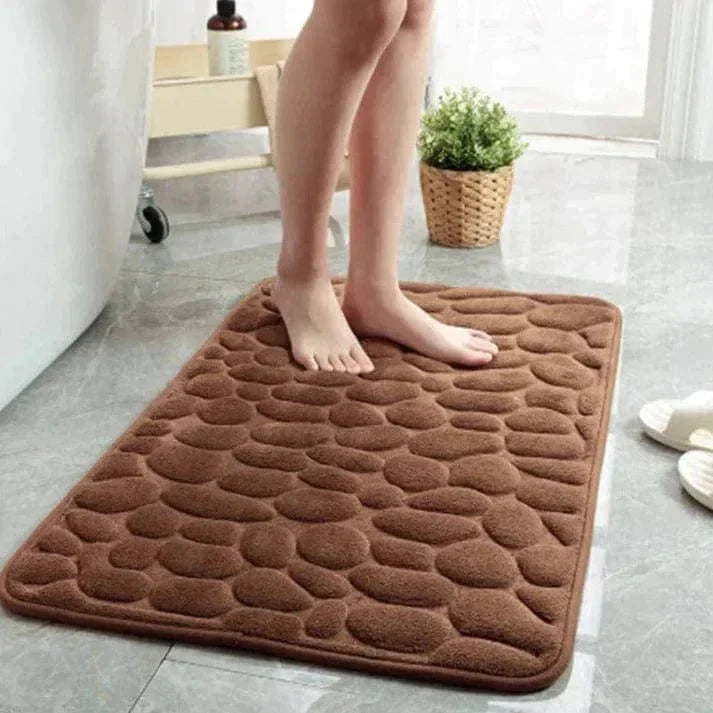 Tapis de Salle de Bain à Motif Galets
