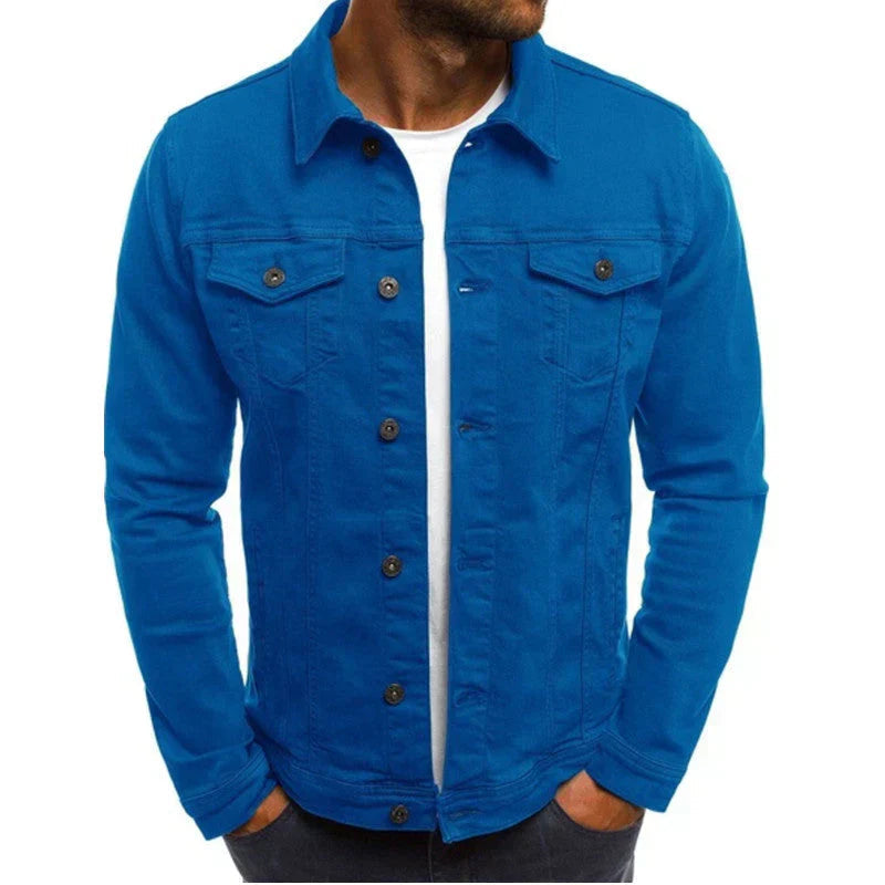 Veste en Jean Classique à Boutons Coupe Slim Homme