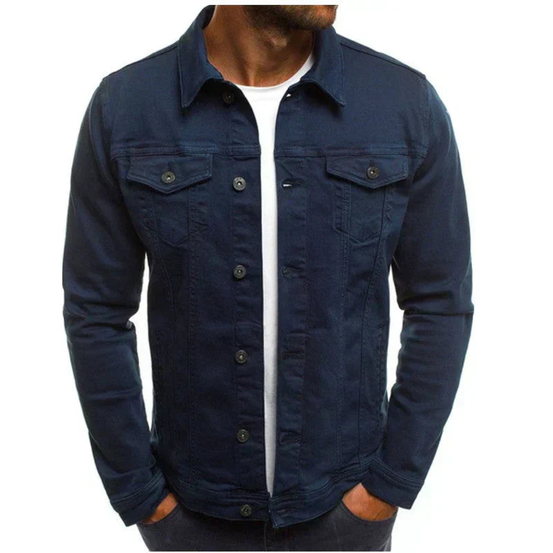 Veste en Jean Classique à Boutons Coupe Slim Homme