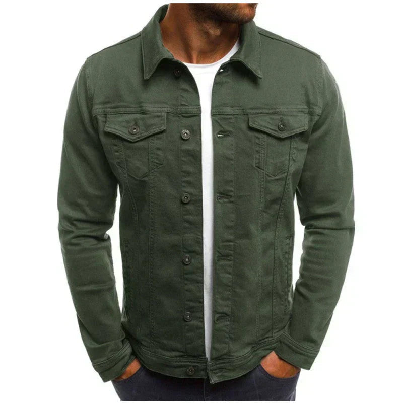 Veste en Jean Classique à Boutons Coupe Slim Homme