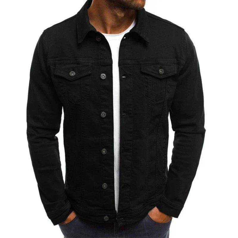 Veste en Jean Classique à Boutons Coupe Slim Homme