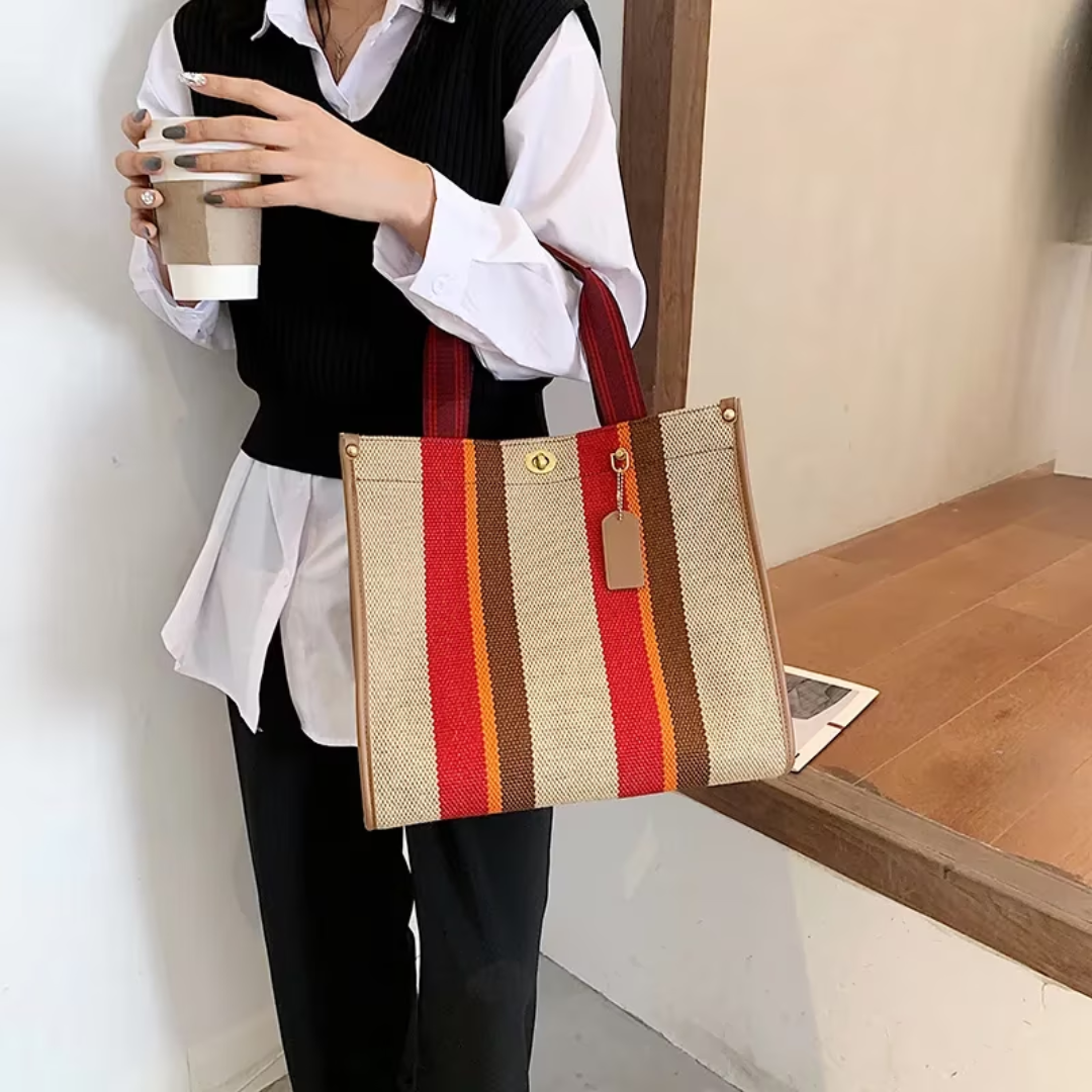 Sac Cabas à Rayures Femme