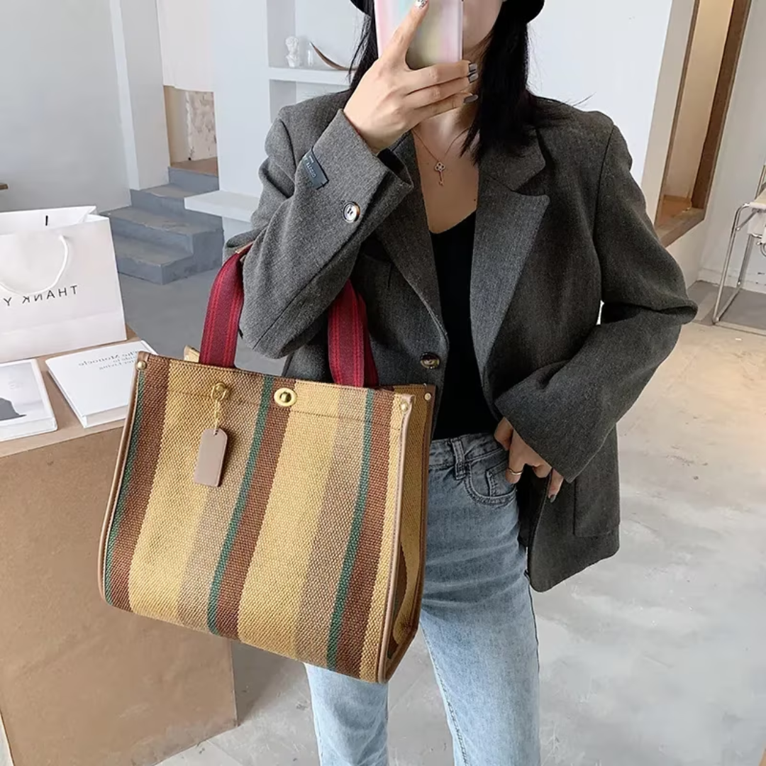 Sac Cabas à Rayures Femme