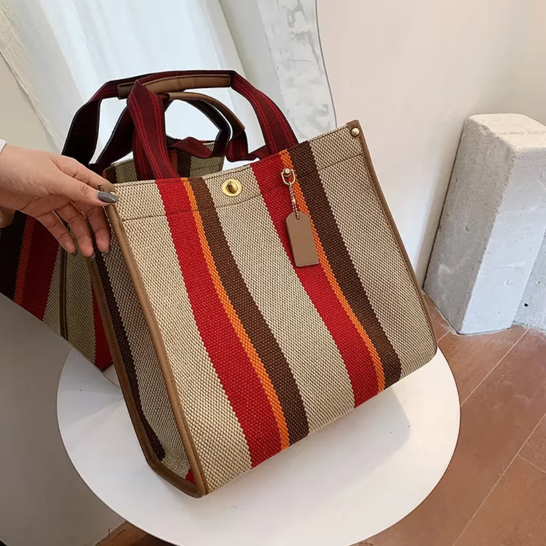 Sac Cabas à Rayures Femme