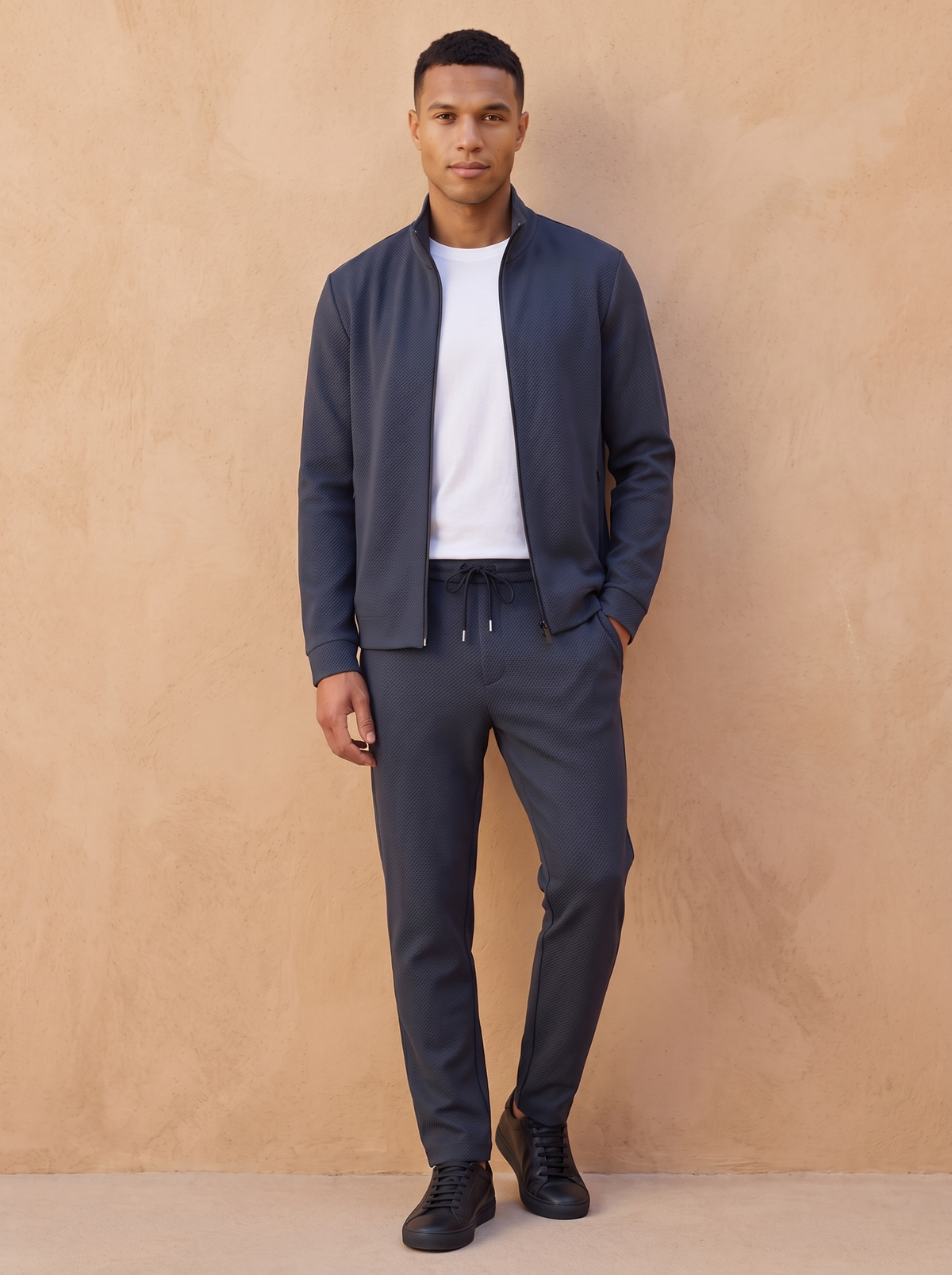 Cotton two-piece tracksuit men