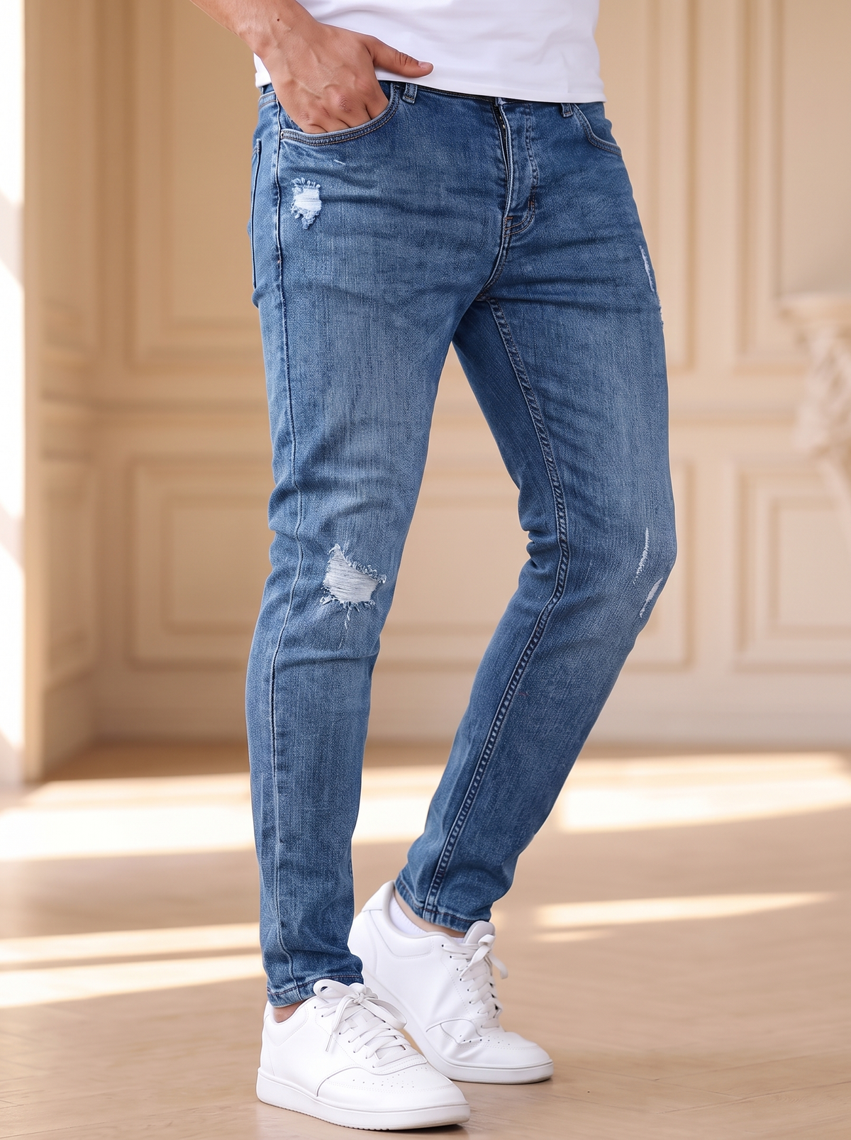 Tailored slim fit pants men