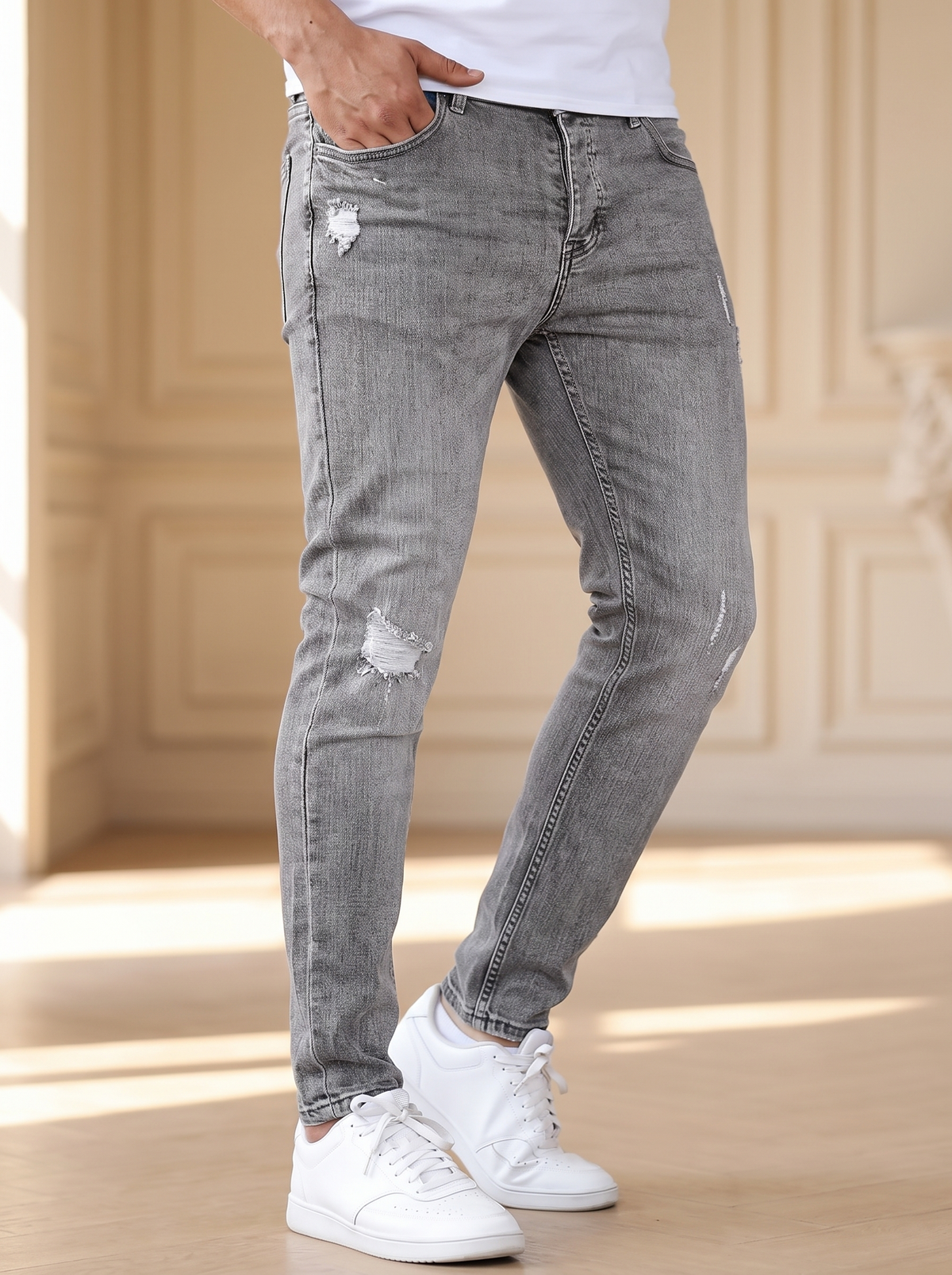 Tailored trousers slim fit men