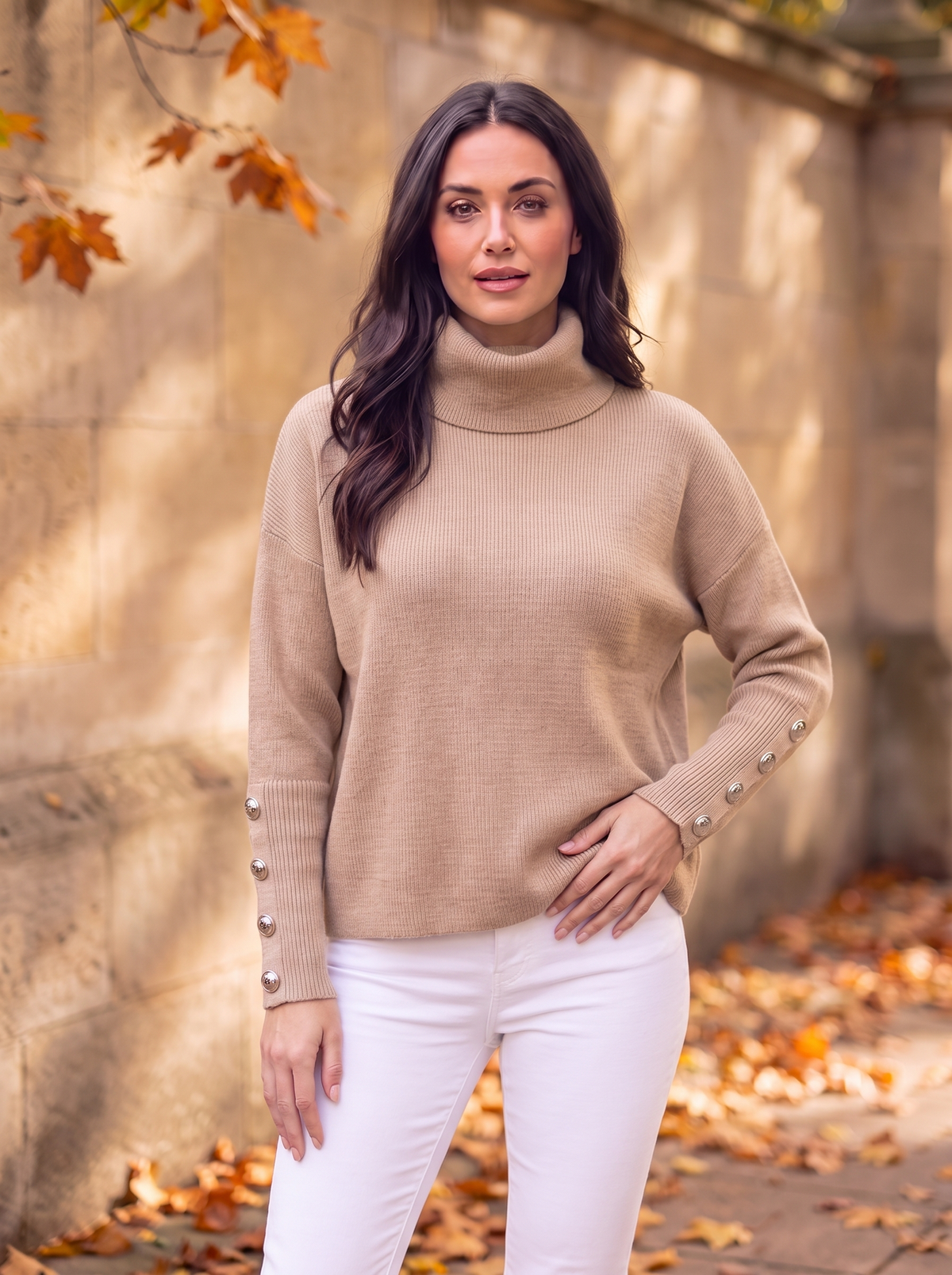 Women's cosy turtleneck jumper for fall