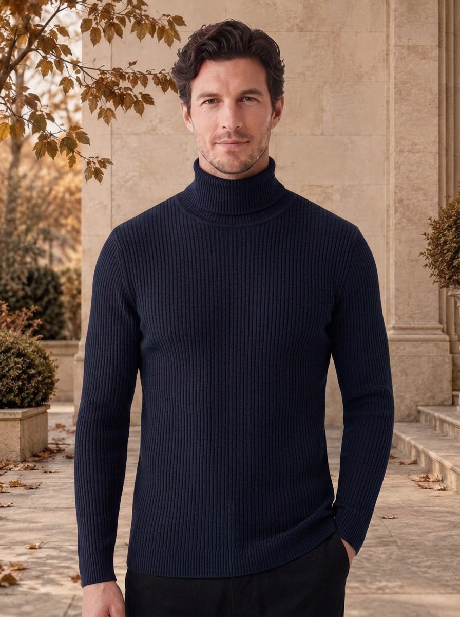 Men's long sleeve cable knit jumper