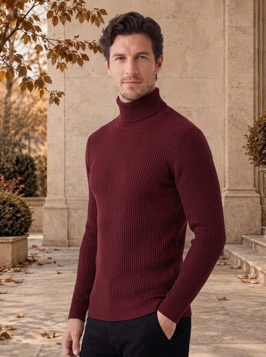 Men's cable knit jumper for winter