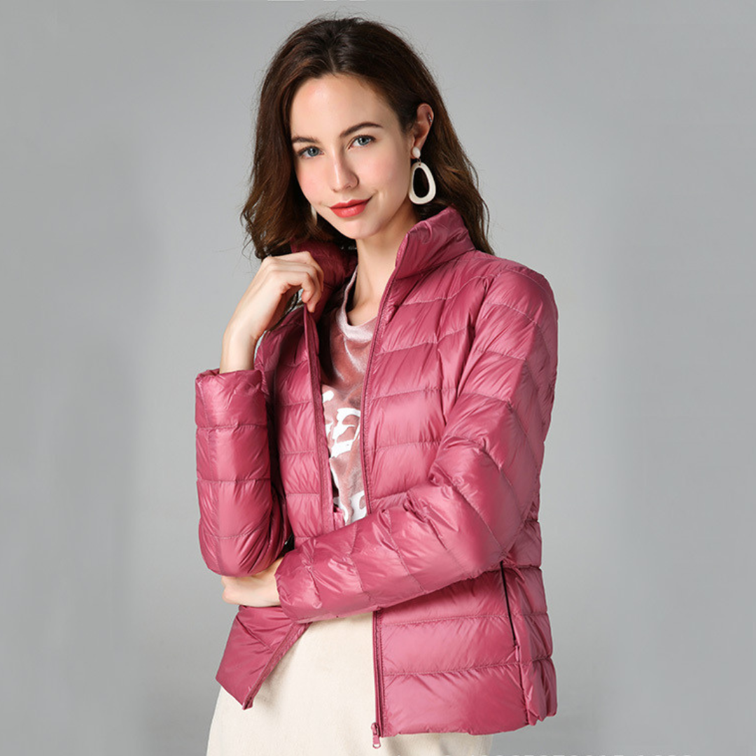 Quilted jacket with zip closure slim silhouette for women