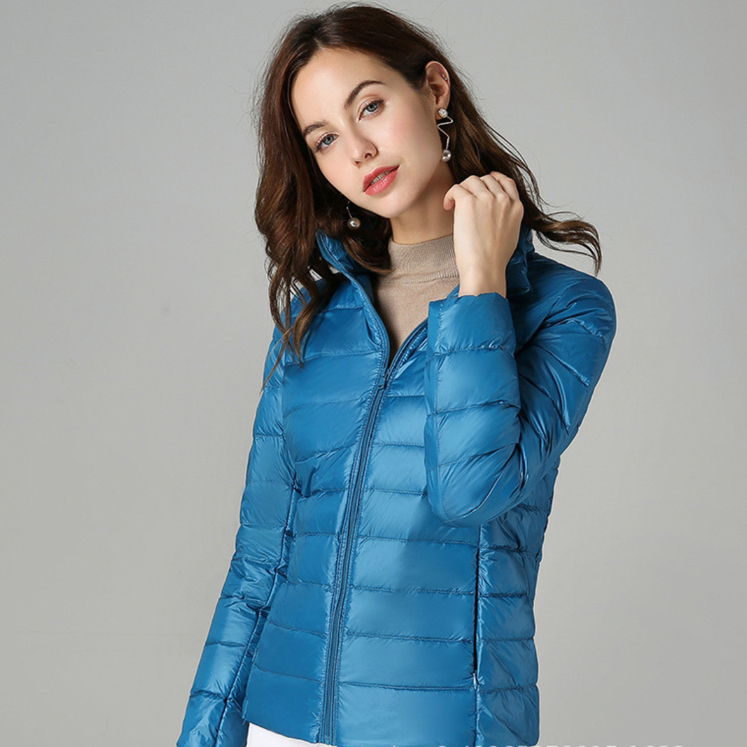  Quilted jacket with zip closure slim silhouette for women