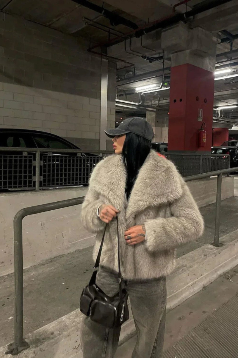 Manteau Femme Fourrure Synthétique Élégante