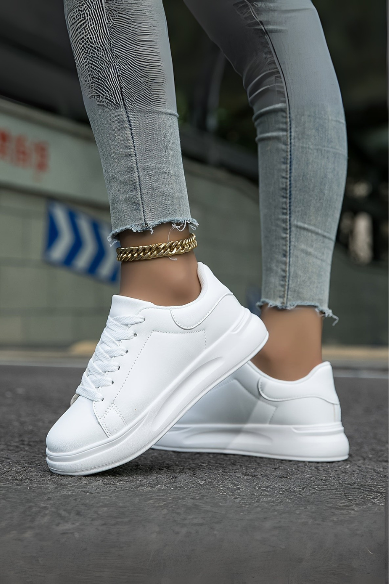 Sneakers Orthopédiques Blanches & Confort Quotidien Femme