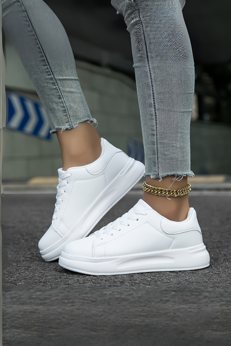 Sneakers Orthopédiques Blanches & Confort Quotidien Femme