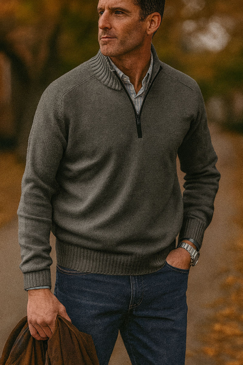 Pull Homme Zip Quart de Tou