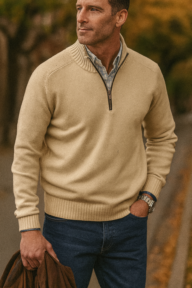 Pull Homme Zip Quart de Tou