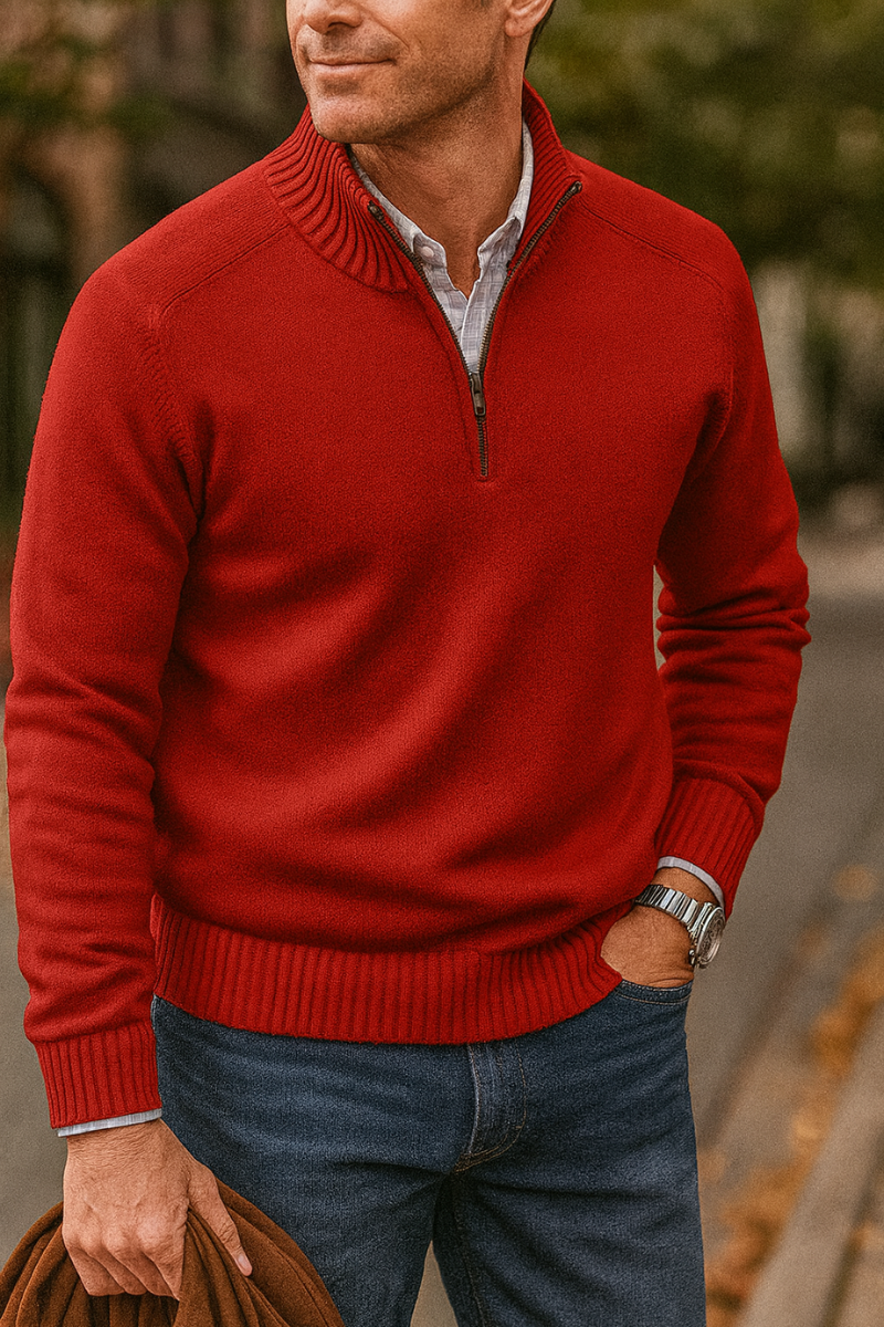 Pull Homme Zip Quart de Tou