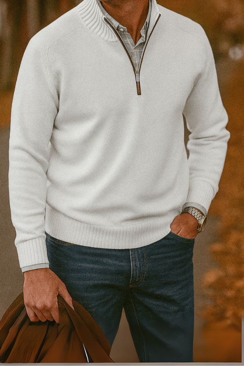 Pull à Col Montant Zippé Homme