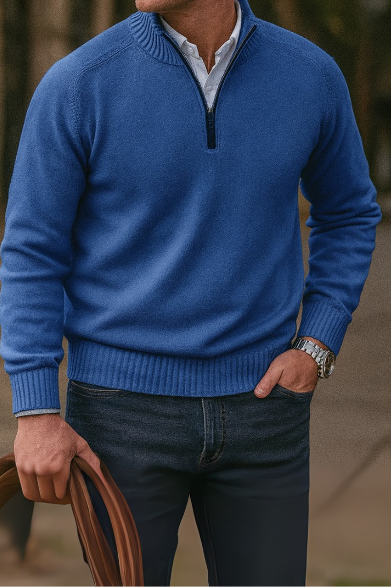 Pull à Col Montant Zippé Homme