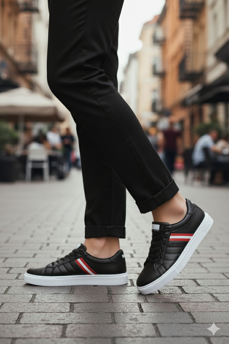 Baskets Blanches en Cuir PU Respirant Homme