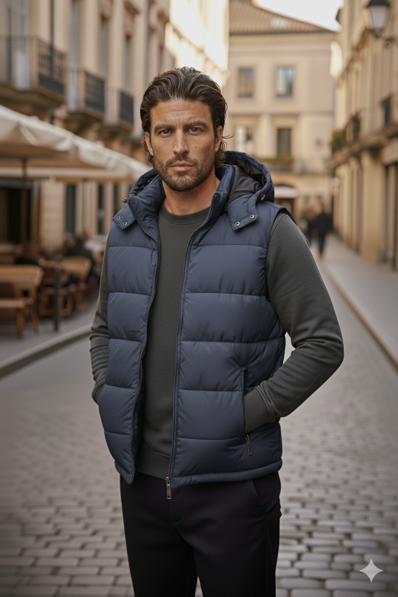 Gilet Matelassé Sans Manche & Capuche Homme
