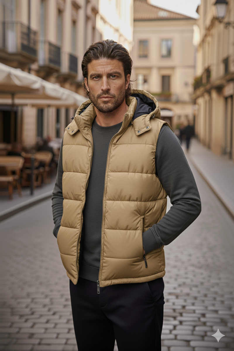 Gilet Matelassé Sans Manche & Capuche Homme